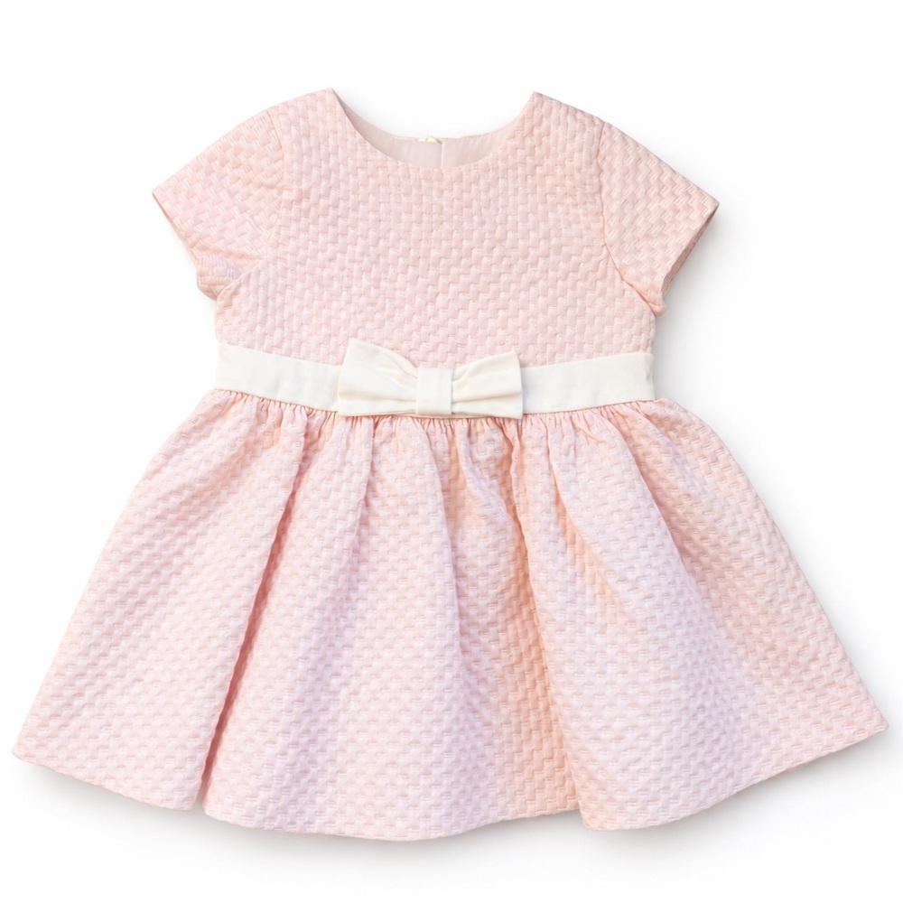 Kate Spade Blush Textured Dress with Ivory Bow